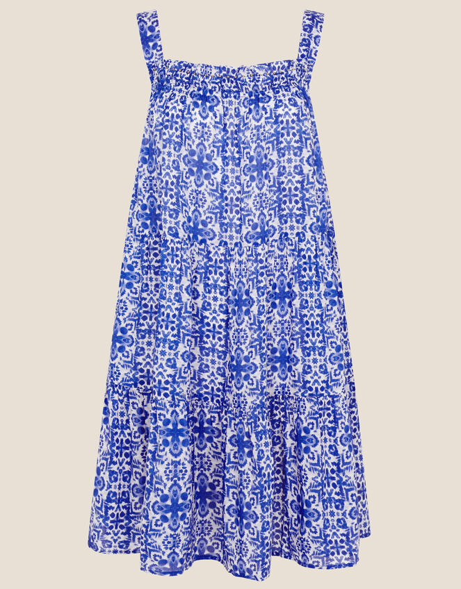 Zuri Printed Dress in LENZING™ ECOVERO™, Blue (BLUE), large