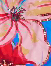 Sequin Flower Swimsuit , Blue (BLUE), large