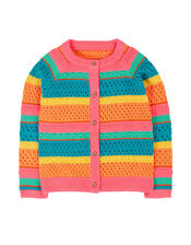 Frugi Rowe Rainbow Cardigan, Multi (MULTI), large