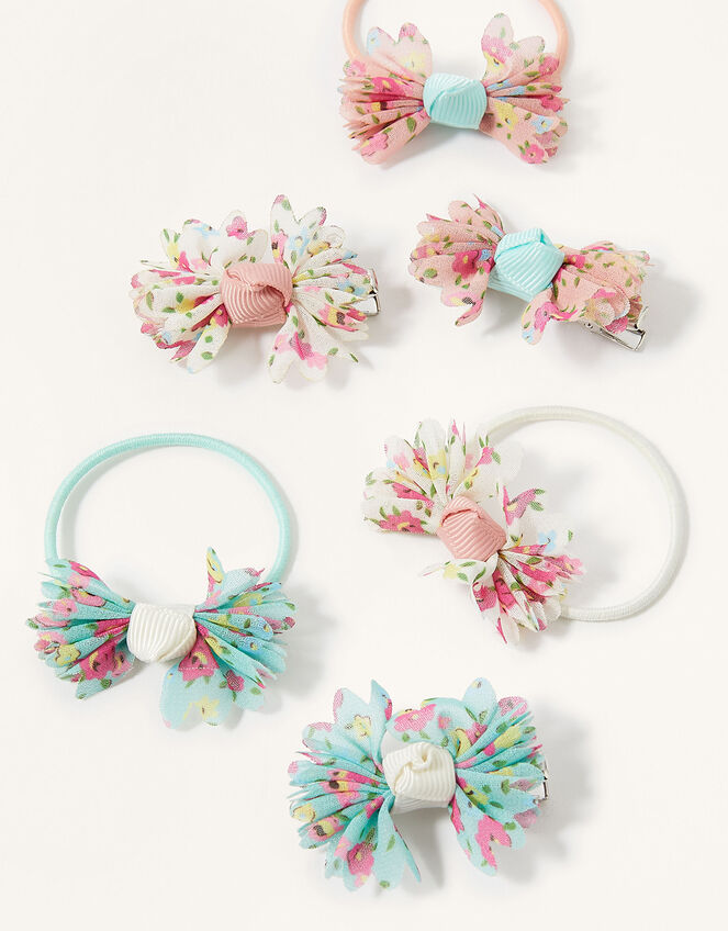 Ditsy Ruffle Bow Hair Set, , large