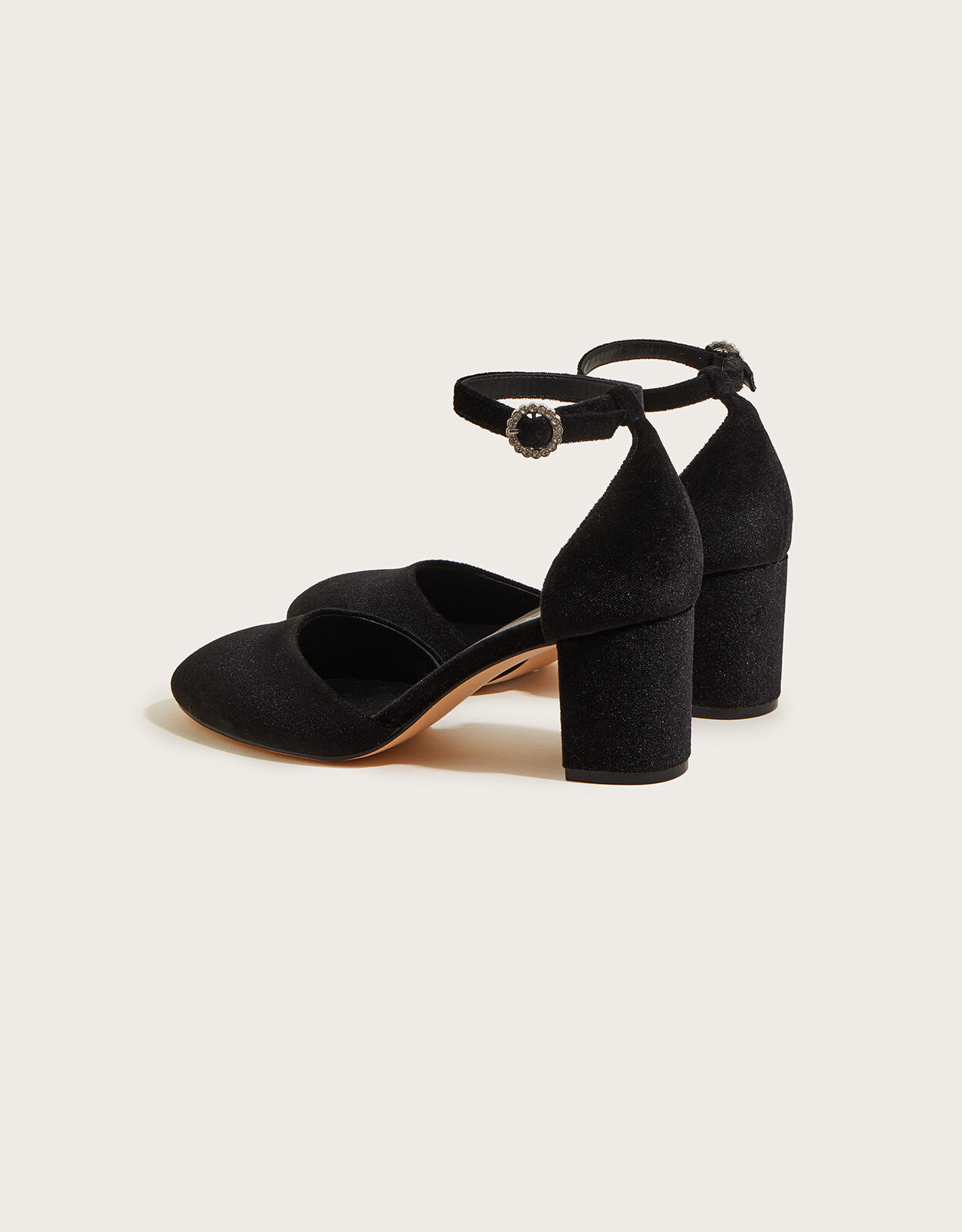 Black top velvet heels