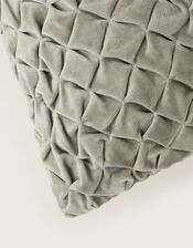 Quilted Velvet Cushion, Gray (GREY), large