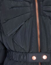 Bonita Bow Padded Coat, Blue (NAVY), large