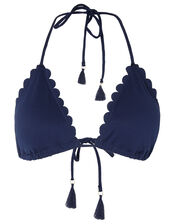 Scallop Bikini Top with Recycled Polyester, Blue (NAVY), large