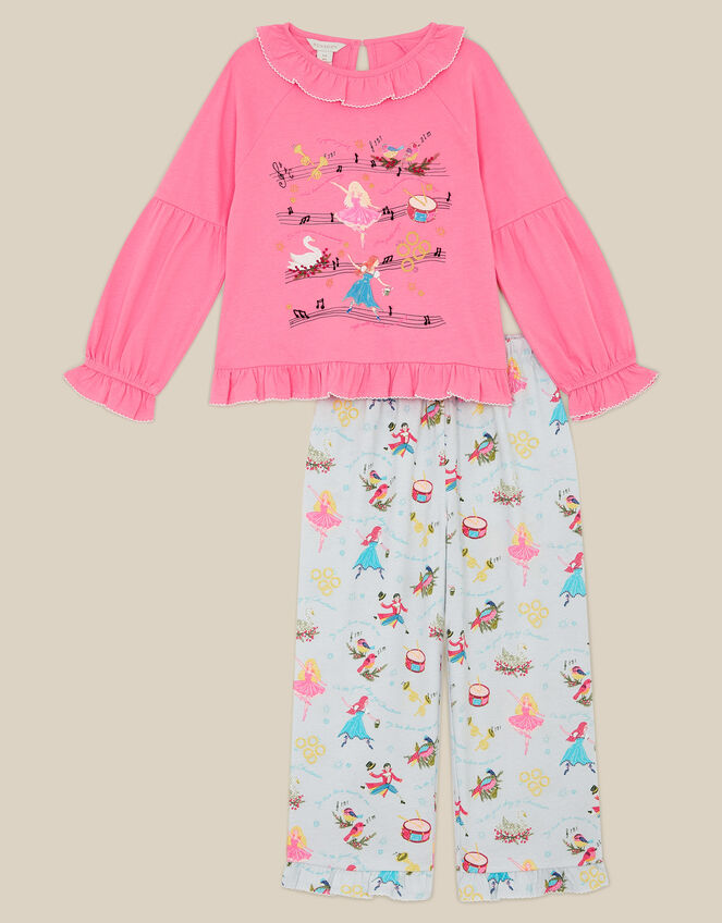 Twelve Days Of Christmas Long Pyjamas Set, Pink (PINK), large