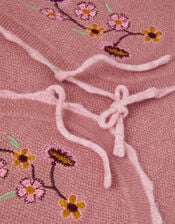 Rose Embroidered Knitted Waistcoat, Pink (PINK), large