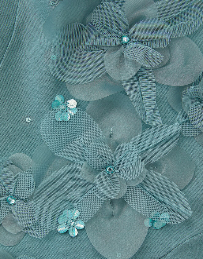 Floral Appliqu&eacute; Sweatshirt Dress, Green (GREEN), large