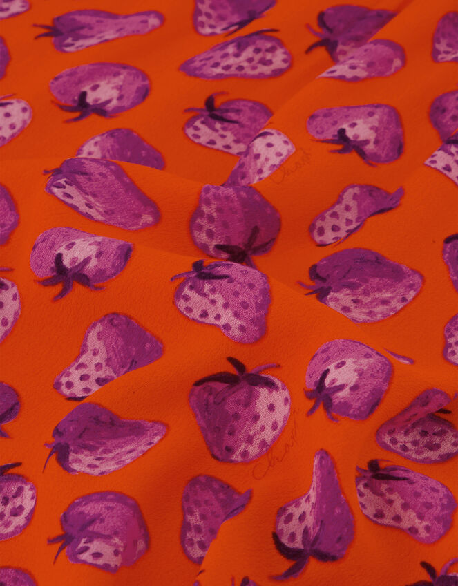 Fabienne Chapot Bonna Strawberry Print Midi Dress, Orange (ORANGE), large