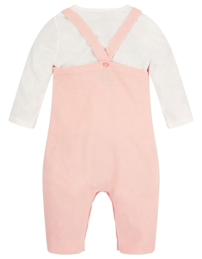 Newborn Baby Bunny Knit Dungarees Set, Pink (PINK), large