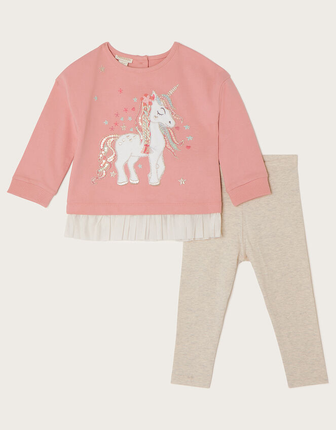 Baby Unicorn Braided Sweat Set, Grey (GREY), large