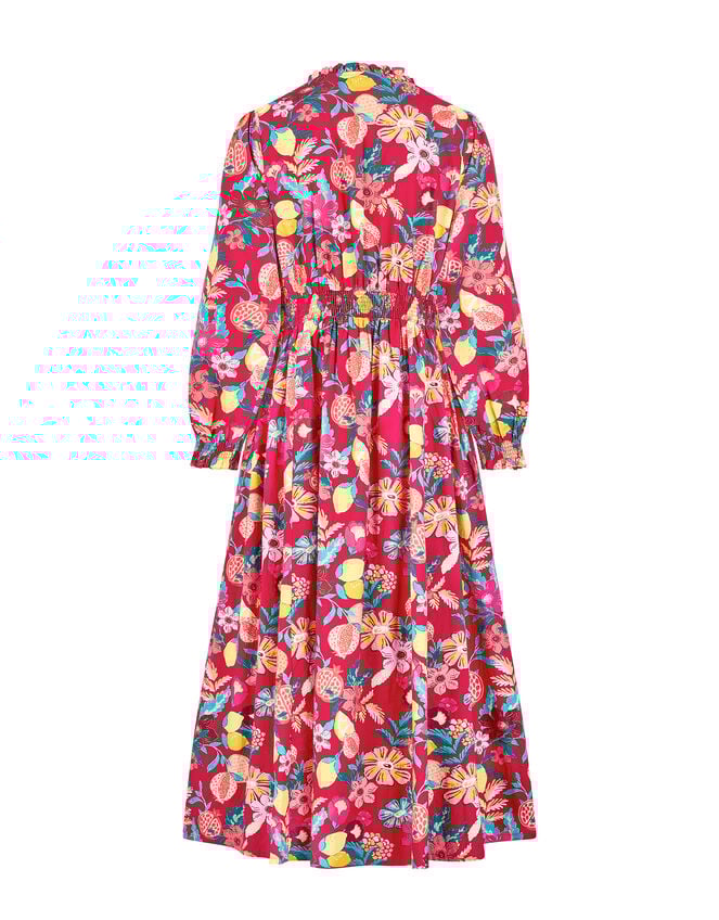 East Fruit and Floral Print Midi Dress, Red (RED), large