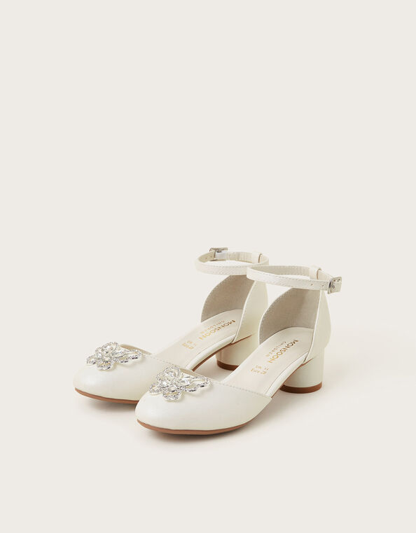 Gemstone Butterfly Two-Part Heels, Ivory (IVORY), large