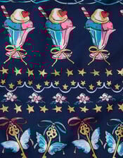 Ice Cream Print Swimsuit, Blue (NAVY), large