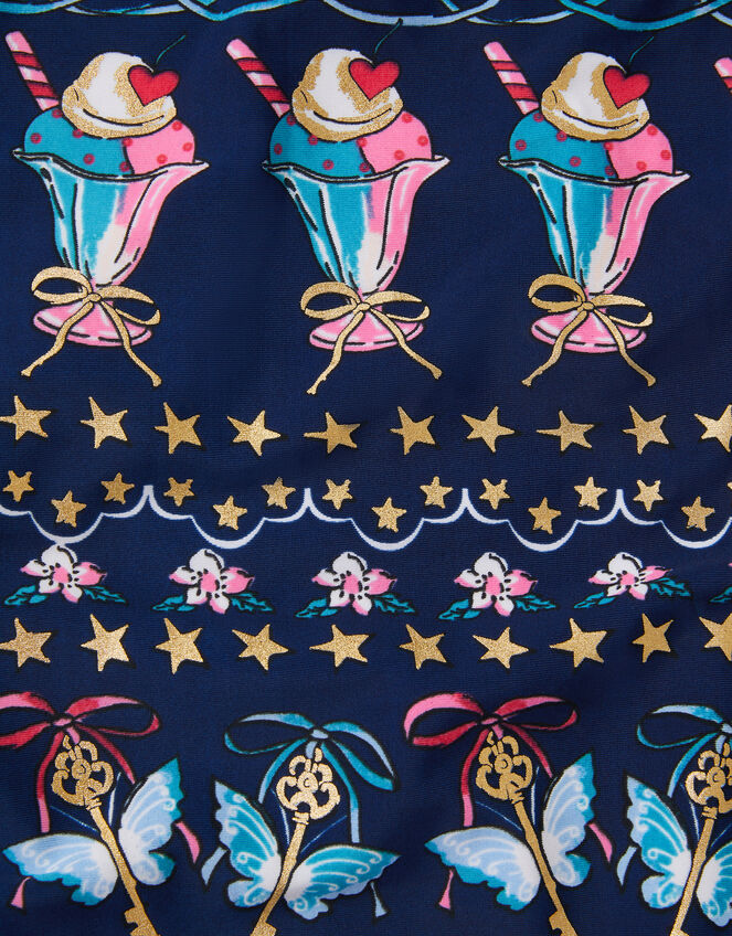 Ice Cream Print Swimsuit, Blue (NAVY), large