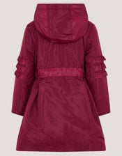Lightweight Frill Raincoat, Red (BURGUNDY), large
