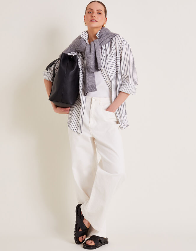Gilly Stripe Shirt, Ivory (IVORY), large