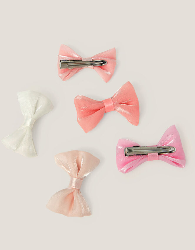 5-Pack Mini Bow Hair Clips, , large