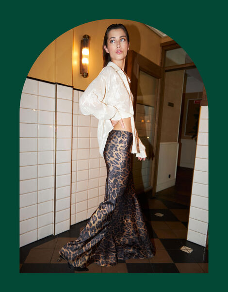 Crās Leopard Print Mermaid Skirt, Leopard (LEOPARD), large