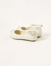 Dazzle Butterfly Ballerina Flats, Ivory (IVORY), large