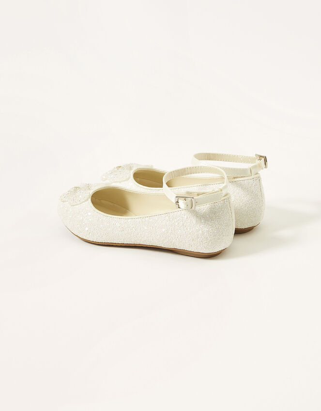Dazzle Butterfly Ballerina Flats, Ivory (IVORY), large