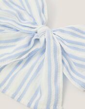 Stripe Bow Hair Clip, , large