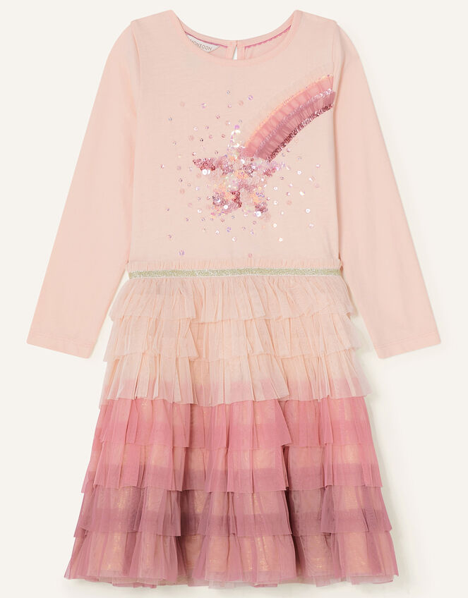 Sequin Star Disco Dress, Pink (PINK), large