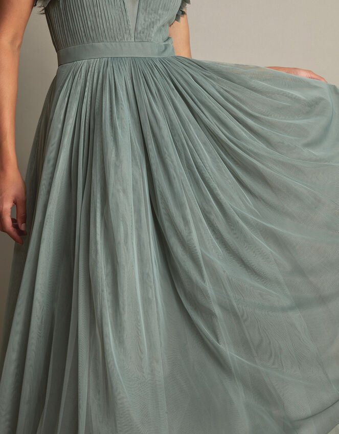 Amber Corsage Midi Dress, Green (SAGE), large