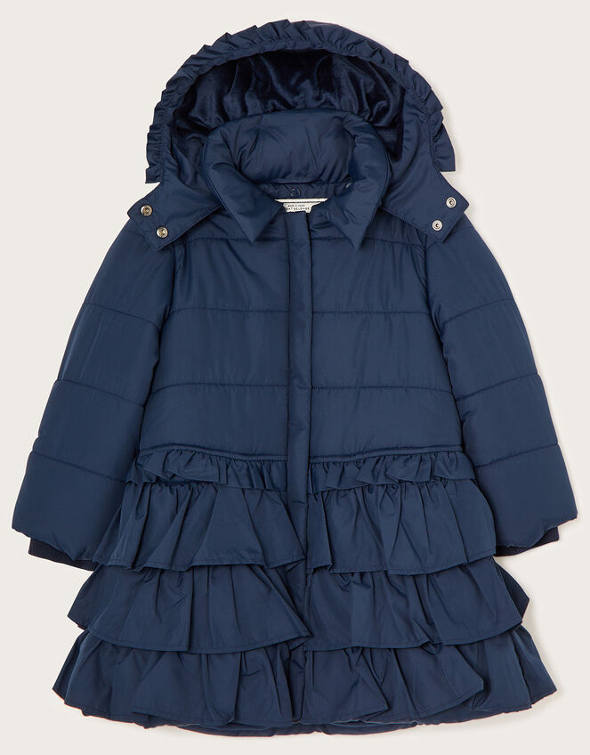 Multi Tier Padded Coat, Blue (NAVY), large