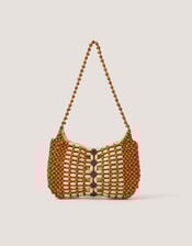 Mira Wooden Bead Shoulder Bag, , large
