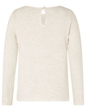 Sparkle Shoe Long Sleeve Top, Ivory (IVORY), large