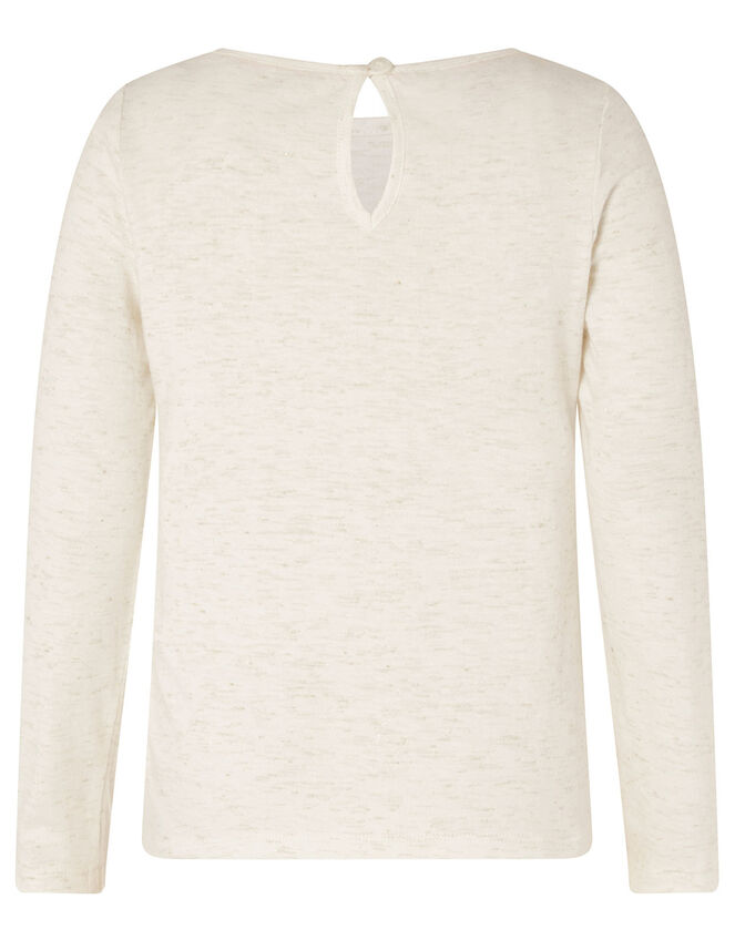 Sparkle Shoe Long Sleeve Top, Ivory (IVORY), large