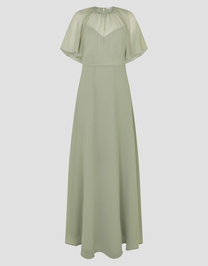 Mona Angel Sleeve Maxi Dress, Green (SAGE), large