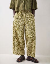 East Karlie Floral Print Wide Leg Trousers, Green (GREEN), large