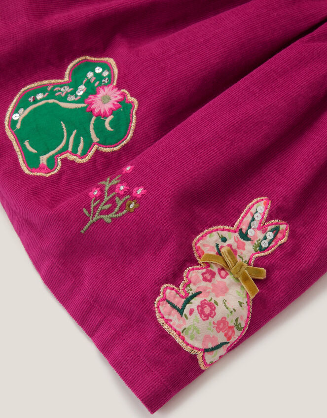 Baby Top & Corduroy Pinafore Dress Set, Red (BURGUNDY), large