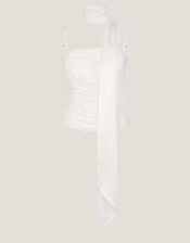 The India Edit Colette Ruched Bandeau Top & Scarf, Ivory (IVORY), large