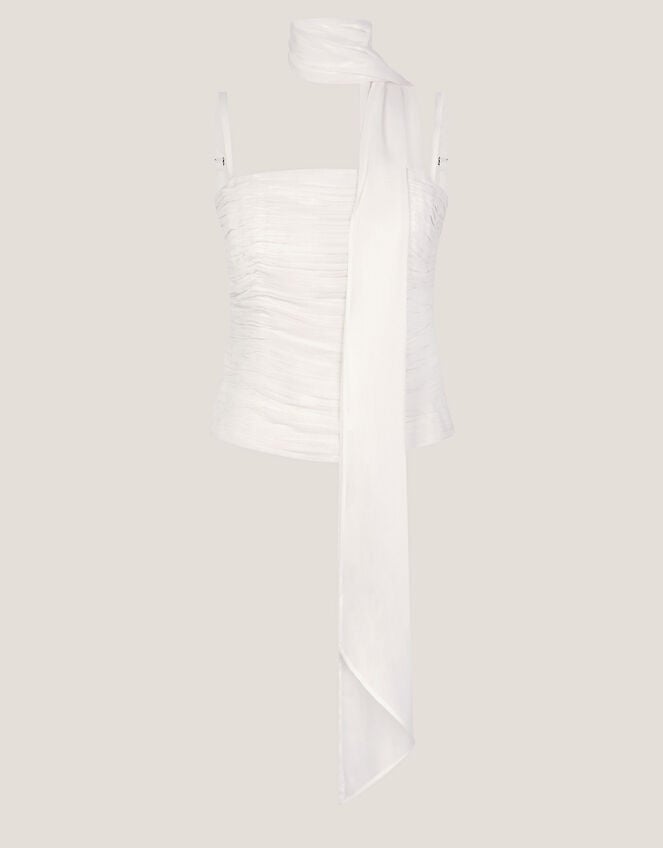 The India Edit Colette Ruched Bandeau Top & Scarf, Ivory (IVORY), large