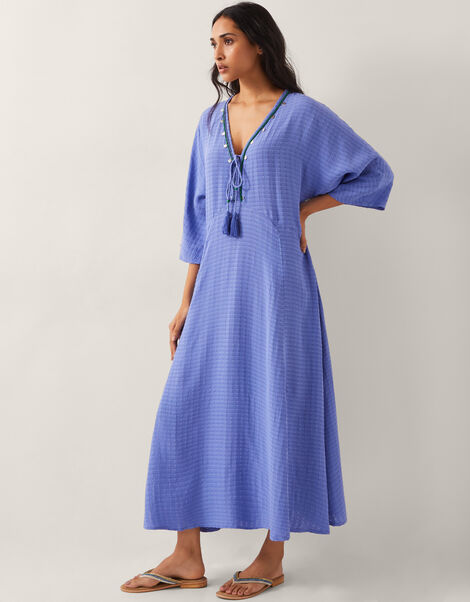 Leslie Embellished Maxi Kaftan, Blue (BLUE), large
