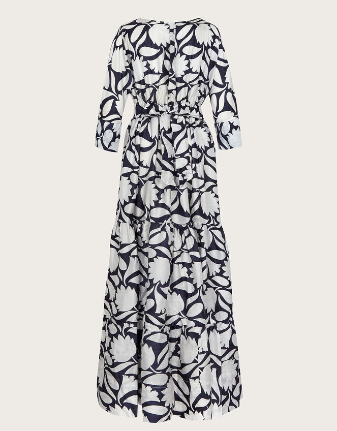 La Galeria Elefante WIF Silk Kimono Dress, Blue (NAVY), large