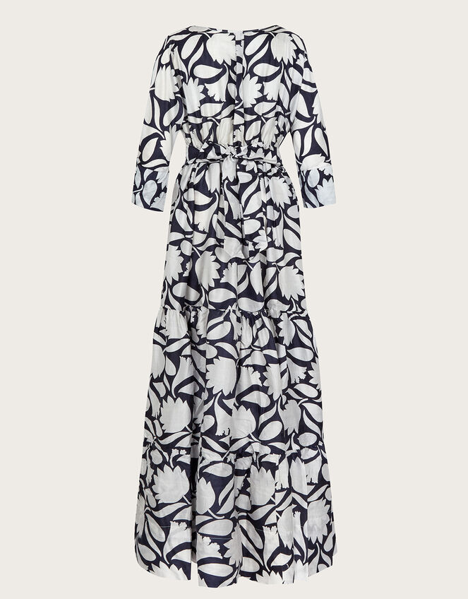 La Galeria Elefante WIF Silk Kimono Dress, Blue (NAVY), large