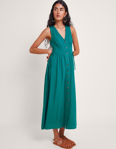 Kaya Button-Through Dress, Teal (TEAL), large