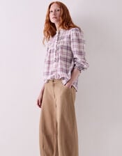 East Mina Check Cotton Shirt, Multi (MULTI), large