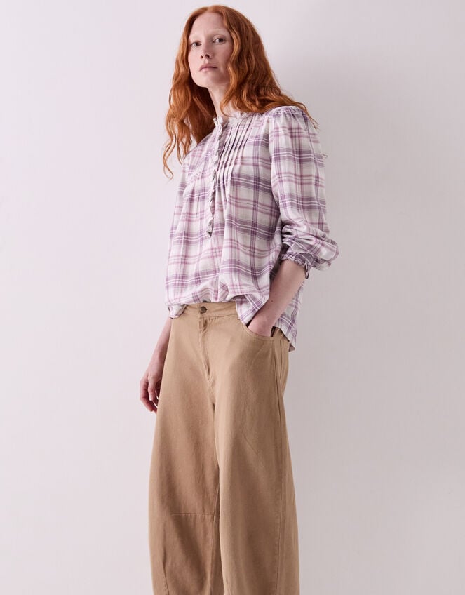 East Mina Check Cotton Shirt, Multi (MULTI), large