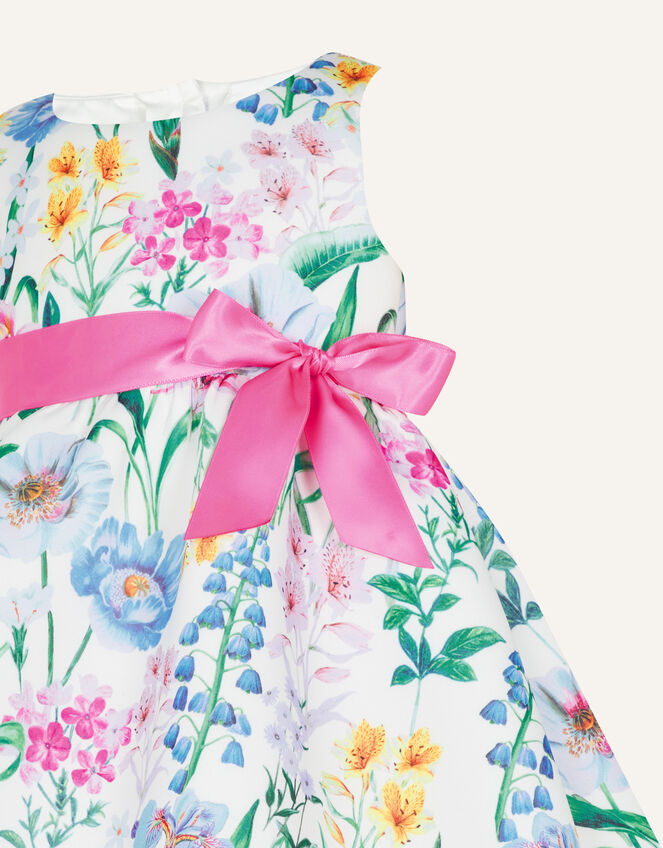 Baby Jasmine Floral Print Scuba Dress, Ivory (IVORY), large