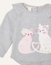 Baby Cat Sweatshirt and Leggings Set, Grey (GREY), large