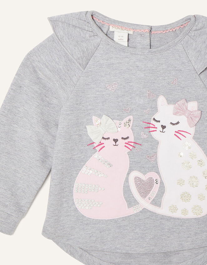 Baby Cat Sweatshirt and Leggings Set, Grey (GREY), large