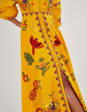 Carrie Hand-Embellished Maxi Dress, Yellow (YELLOW), large