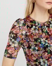 Flore Floral Mesh Top, Multi (MULTI), large