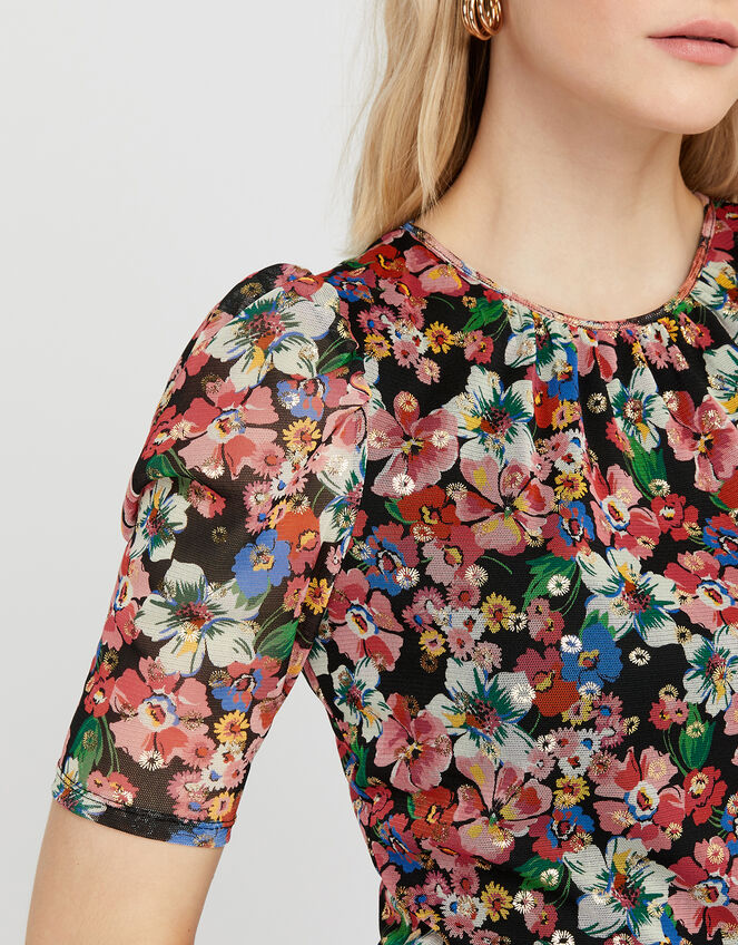 Flore Floral Mesh Top, Multi (MULTI), large