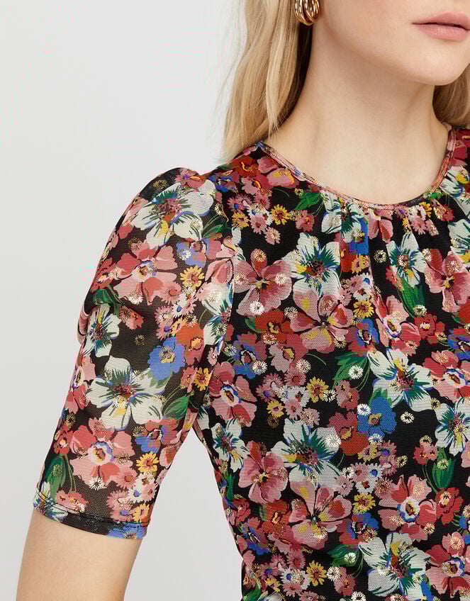 Flore Floral Mesh Top, Multi (MULTI), large