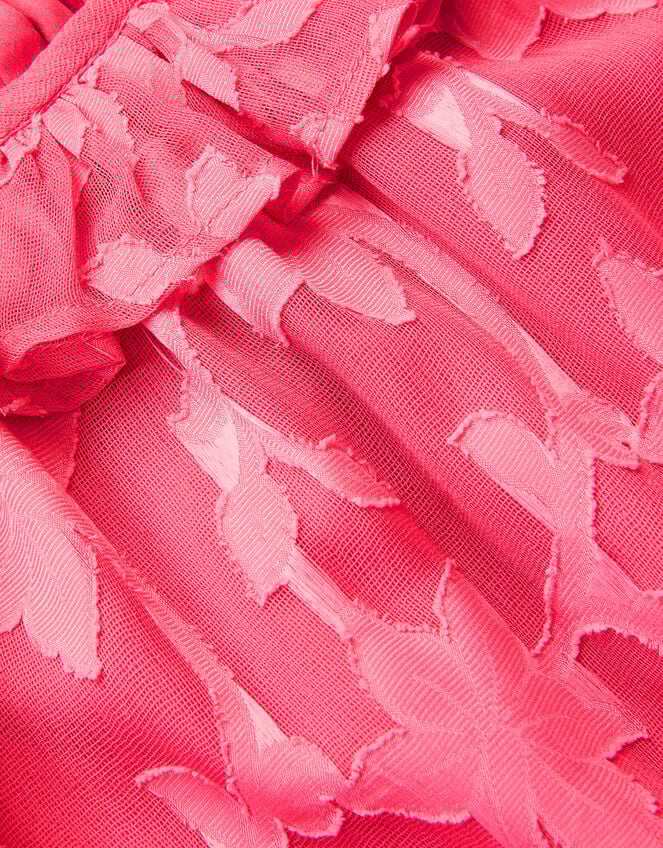 Floral Burnout Long Sleeve Dress, Pink (PINK), large